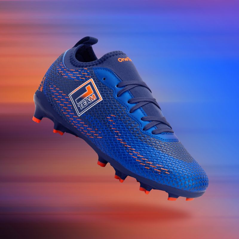 Fußballschuhe Kinder OneTeam Robero Teen FG/AG Dunkelblau/Orange 4