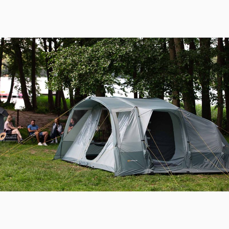 Aufblasbares 6-Personen Campingzelt KADVA AIRcamp 6.24 grün