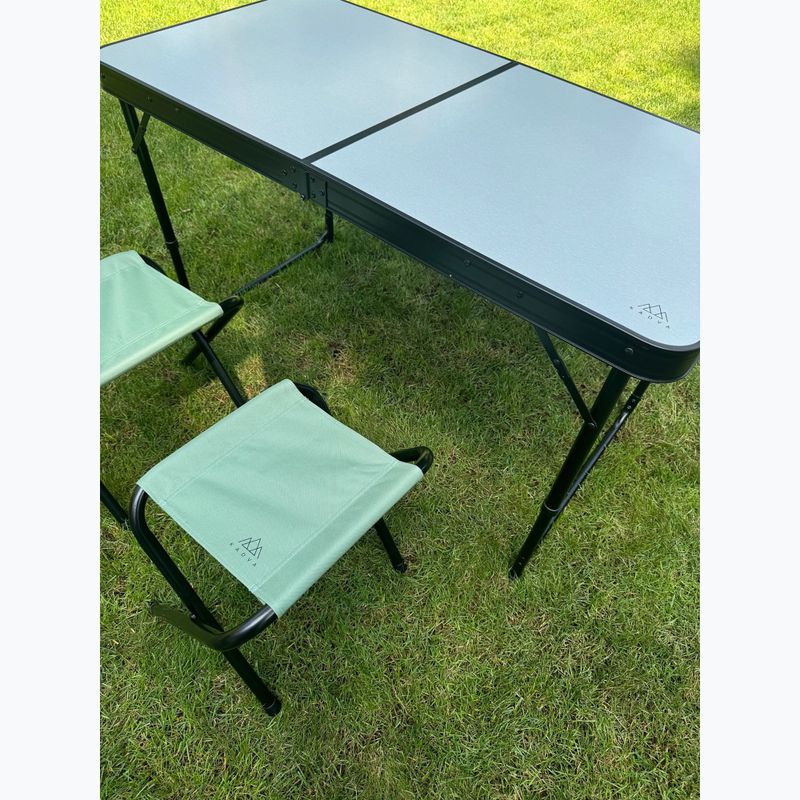 Klappbarer Campingtisch + Stühle KADVA CAMPtable Set für 4-6 Personen grau 8