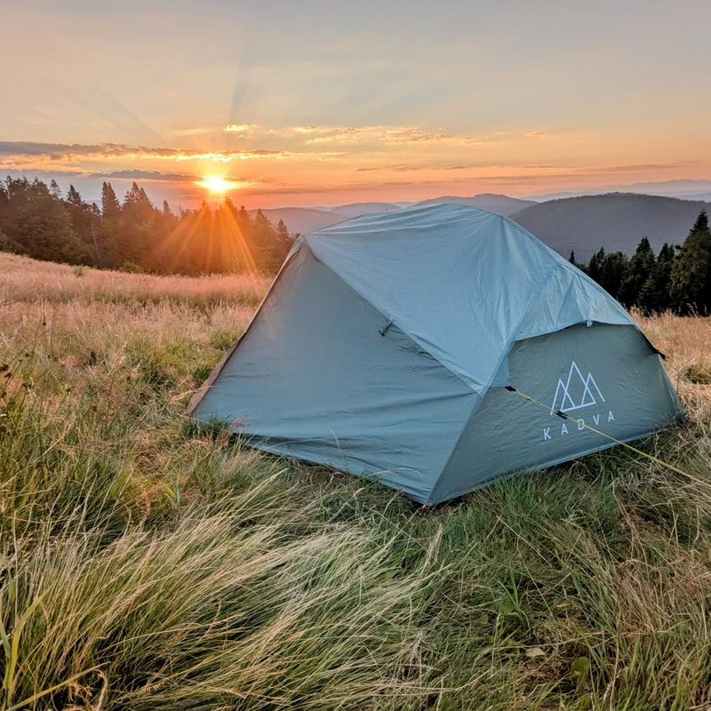 Ultraleichtes 2-Personen-Trekkingzelt KADVA EXPEDIT 2 PRO graugrün 22