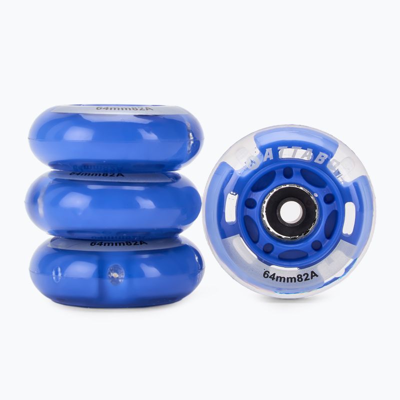 Inliner Rollen Räder LED HUMBAKA Flashing Wheels 64 mm 4 Stk. Weiß 2