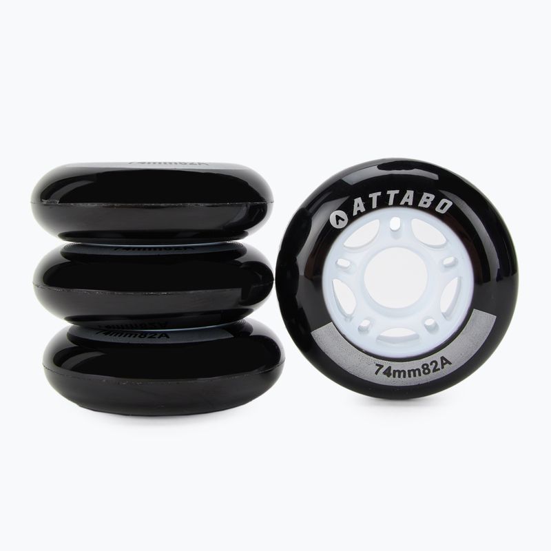 Inliner Rollen Räder ATTABO Wheels 74 mm 4 Stk. Schwarz 2
