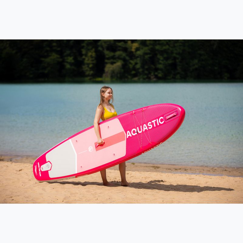 Set Paddleboard SUP aufblasbar AQUASTIC Perth 9'10" pink 18