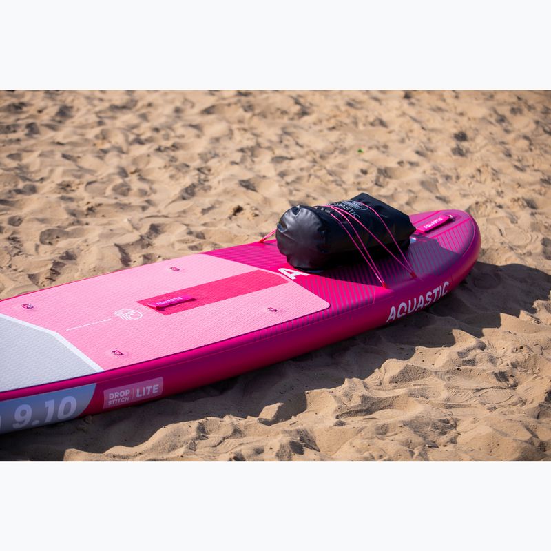 Set Paddleboard SUP aufblasbar AQUASTIC Perth 9'10" pink 23