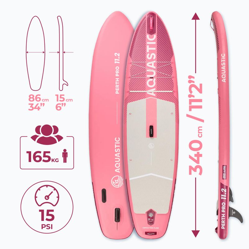 SUP-Board AQUASTIC Perth Pro 11'2" allround Rosa 19