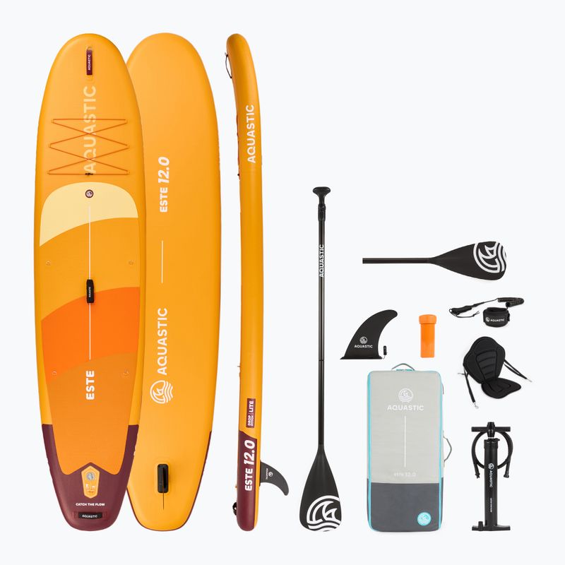 Set Paddleboard SUP aufblasbar AQUASTIC This 12'0" orange