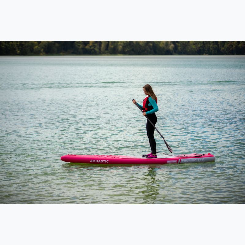 Set Board SUP aufblasbar AQUASTIC Touring 11'6" rosa 21