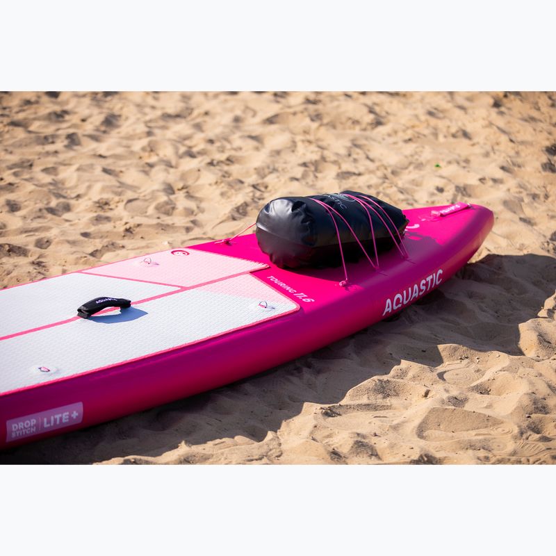 Set Board SUP aufblasbar AQUASTIC Touring 11'6" rosa 25