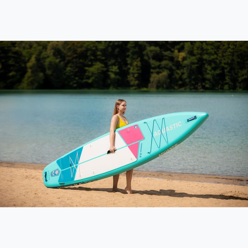 Set Board SUP aufblasbar AQUASTIC Touring 11'6" grün 21