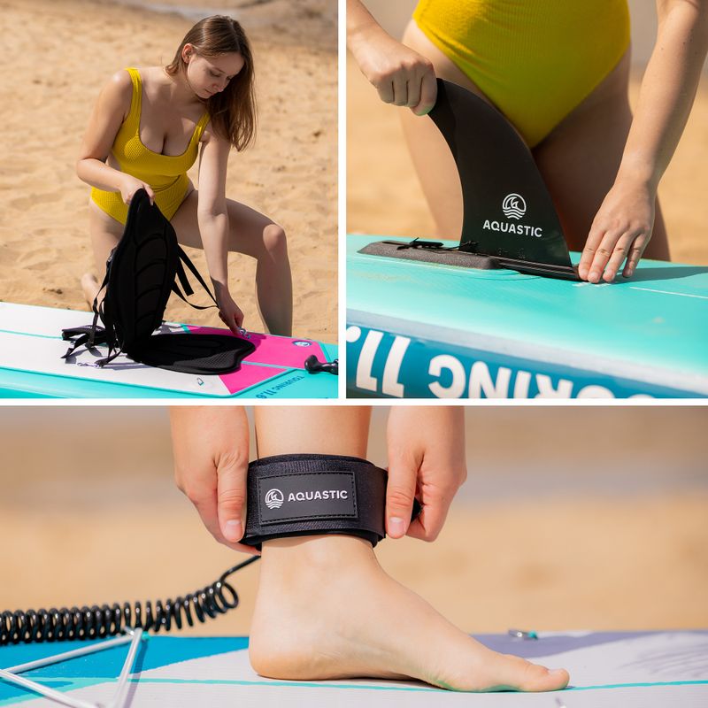 Set Board SUP aufblasbar AQUASTIC Touring 11'6" grün 24