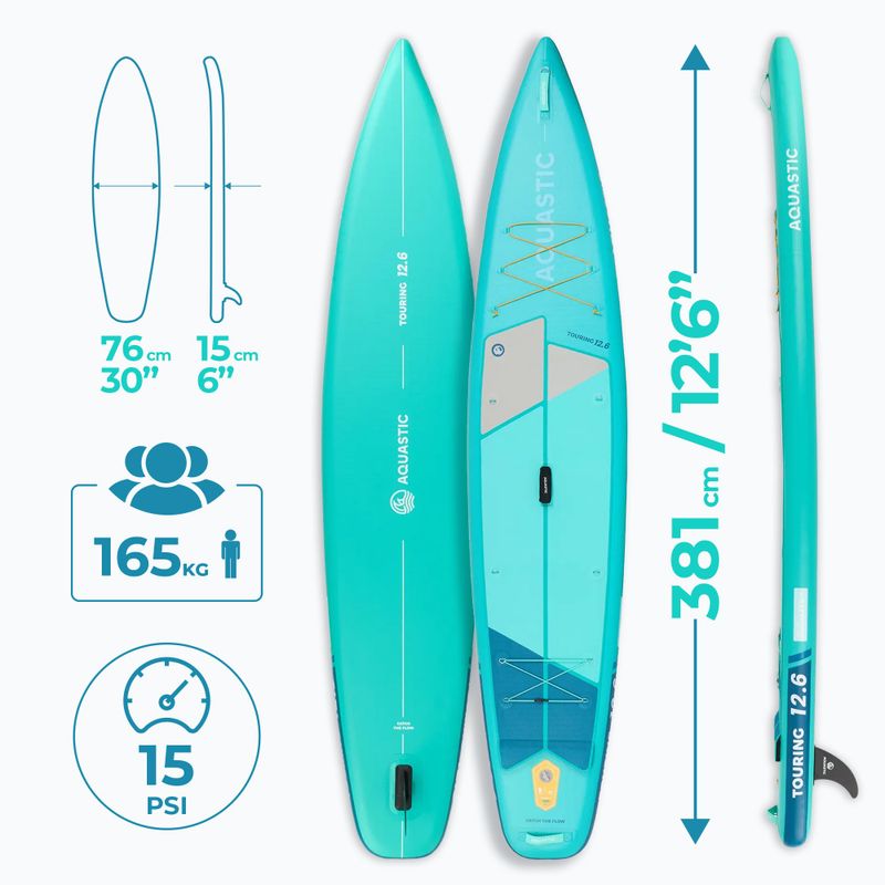 SUP AQUASTIC Touring Brett 12'6" grün 19