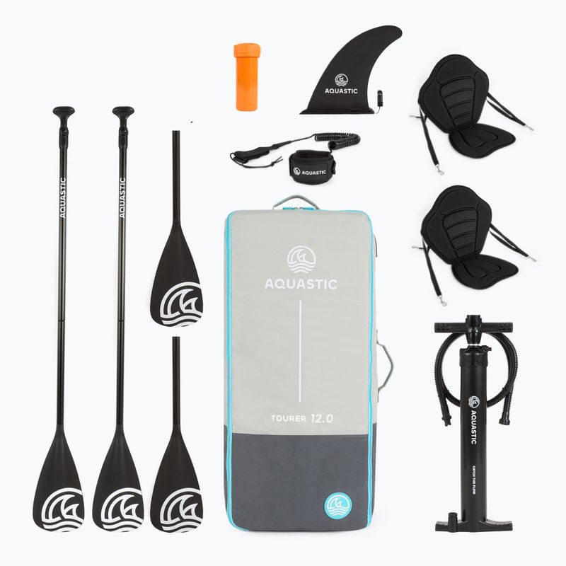 Set Paddleboard SUP aufblasbar AQUASTIC Tourer 12'0" 2-os blue 19