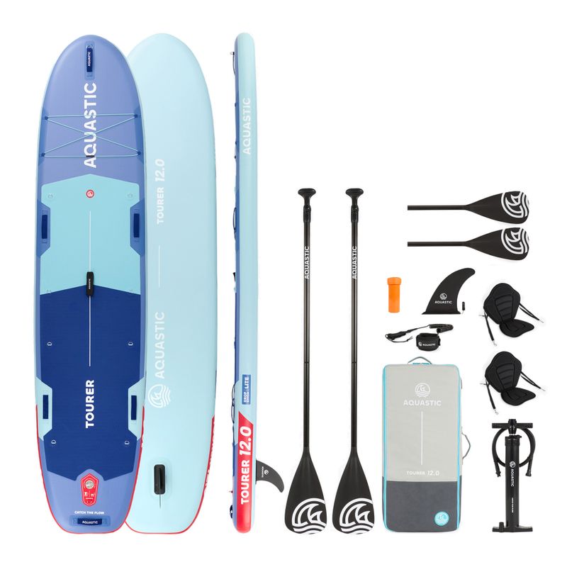 Set Paddleboard SUP aufblasbar AQUASTIC Tourer 12'0" 2-os blue 26