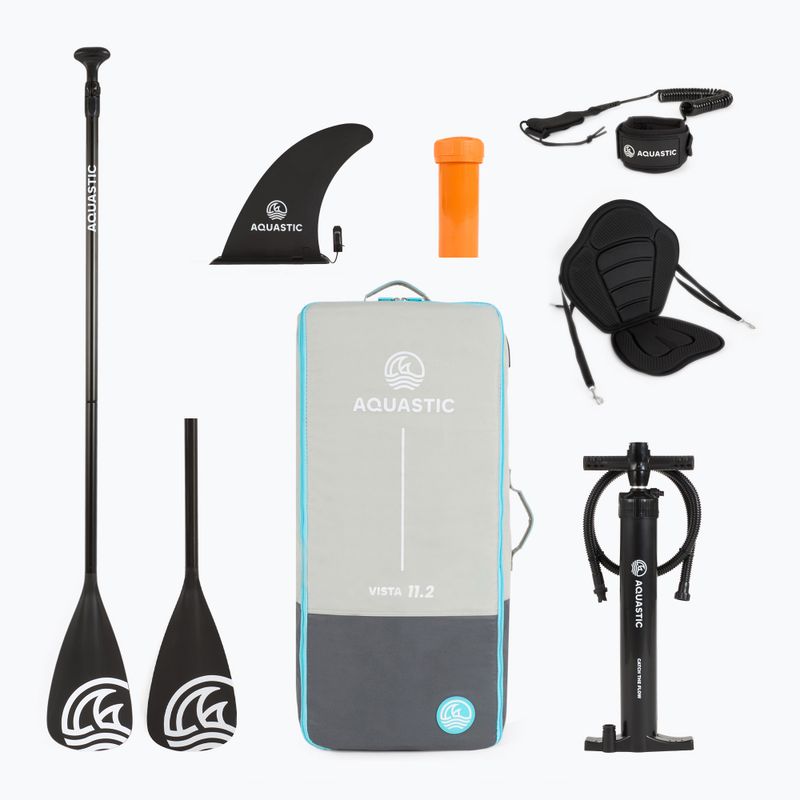 Set Paddleboard SUP aufblasbar AQUASTIC Vista 11'2" green 20