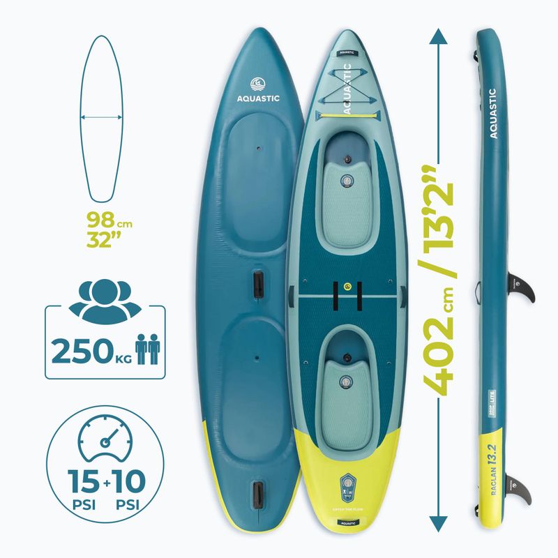 Kajak/SUP Hybrid AQUASTIC Raglan 13'2" grün 19