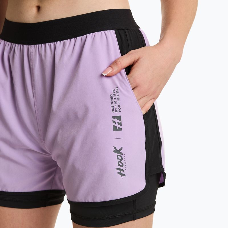 Damen-Trainingsshorts HOOK FIGHTING Base lila 3