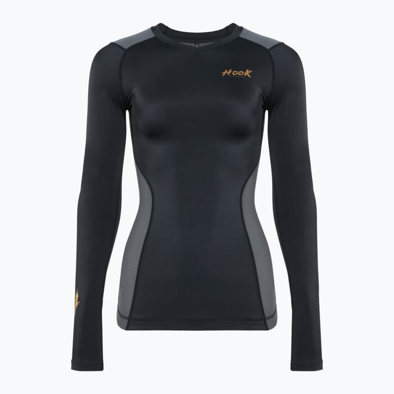 Damen-Langarm Rashguard HOOK FIGHTING Base schwarz 7