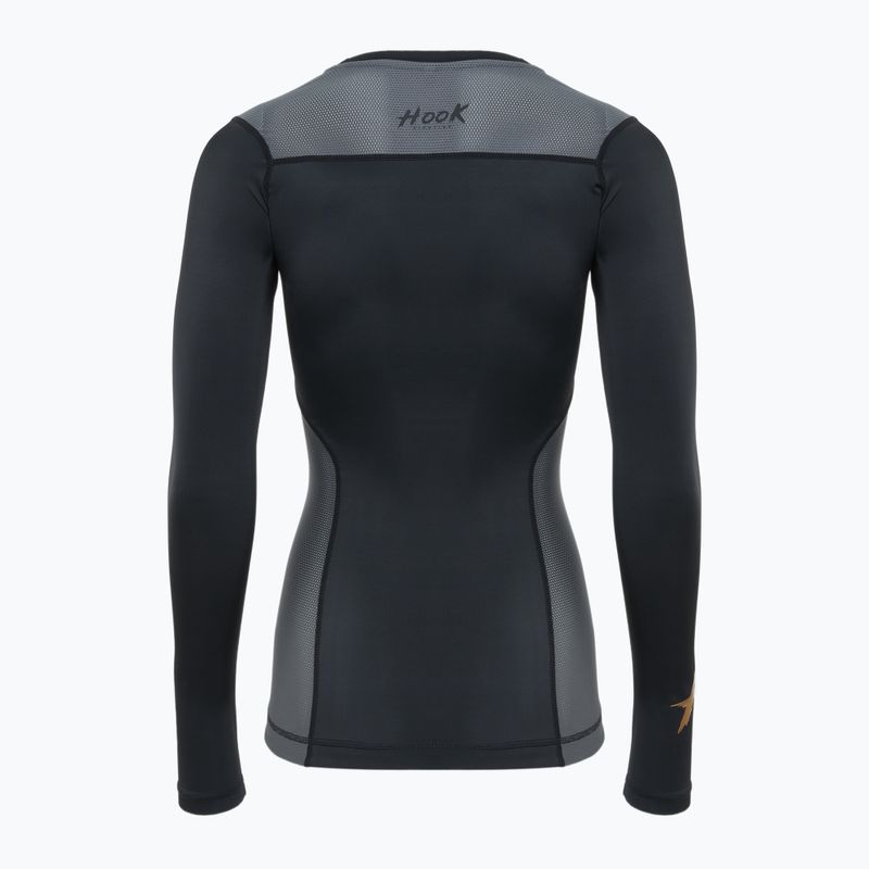 Damen-Langarm Rashguard HOOK FIGHTING Base schwarz 8