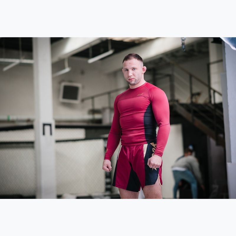 Rashguard Longsleeve Herren HOOK FIGHTING Base Rot