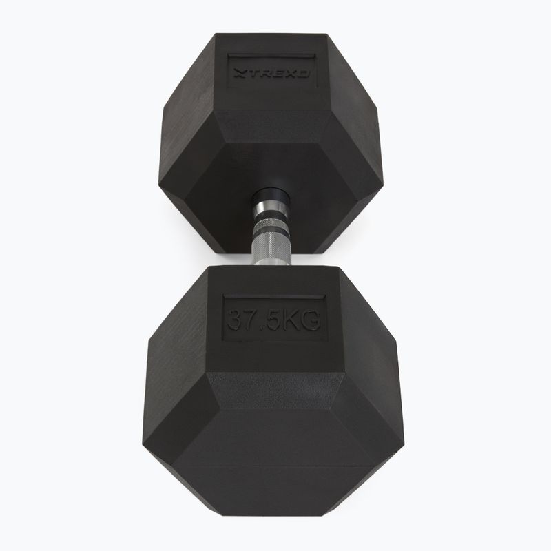 TREXO Hex 37,5 kg gummierte Kurzhanteln 3
