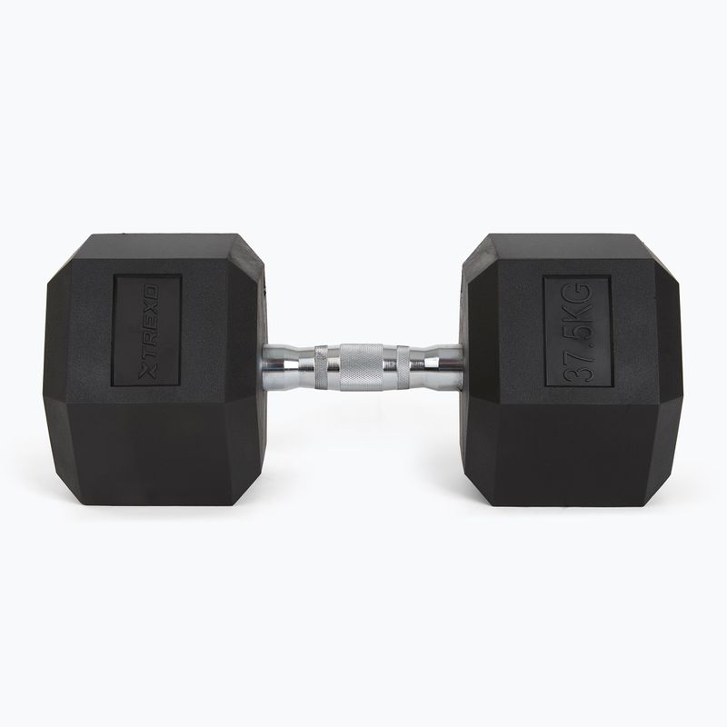 TREXO Hex 37,5 kg gummierte Kurzhanteln 4