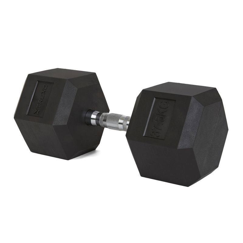 TREXO Hex 37,5 kg gummierte Kurzhanteln 5
