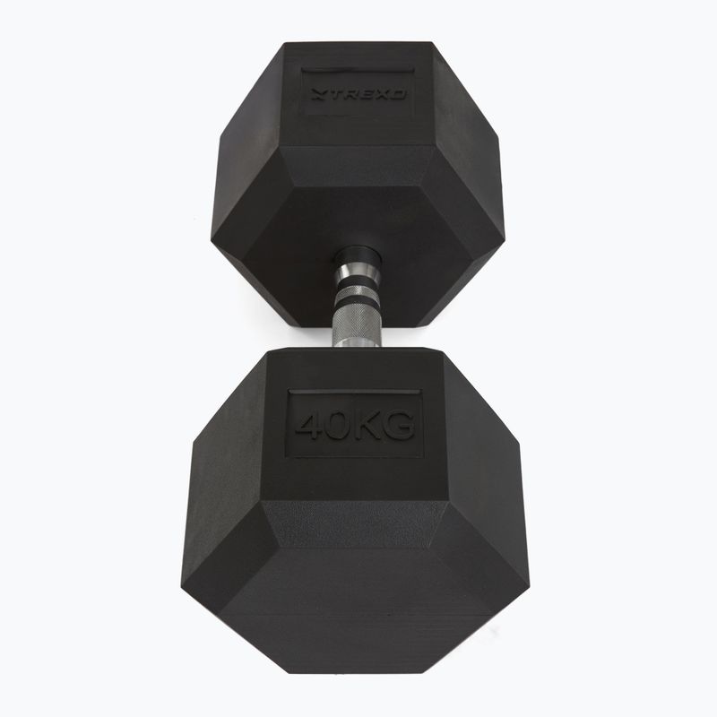 TREXO Hex 40 kg gummierte Kurzhanteln 3