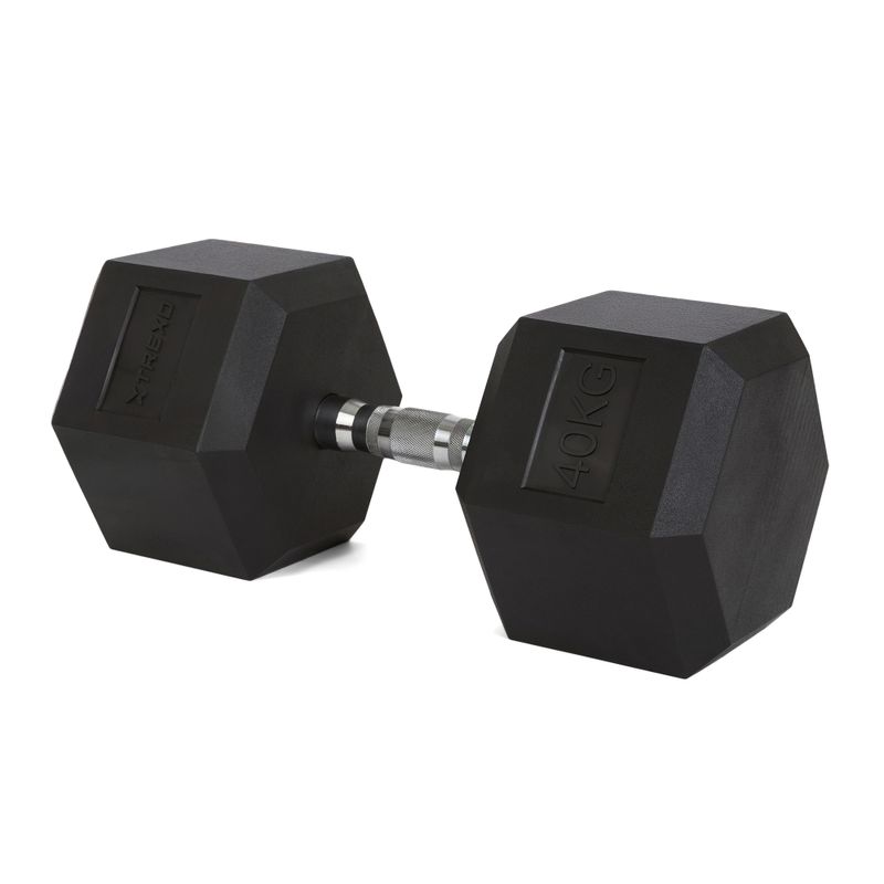 TREXO Hex 40 kg gummierte Kurzhanteln 5