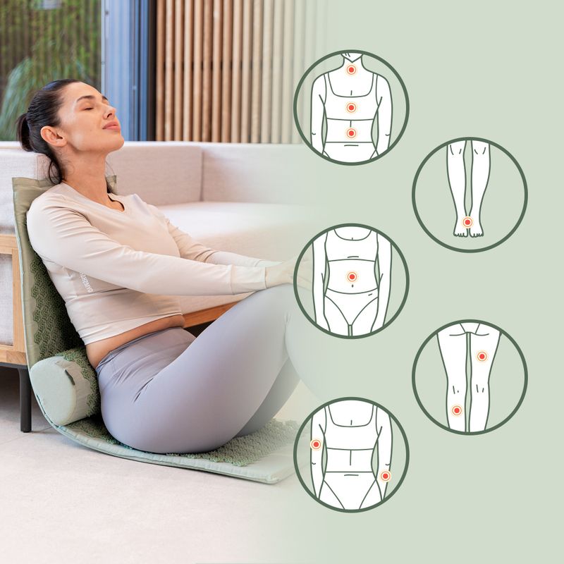 Akupressurmatte XTREXO mit großem Kopfkissen TXO-B4Z005-GN Grün 10