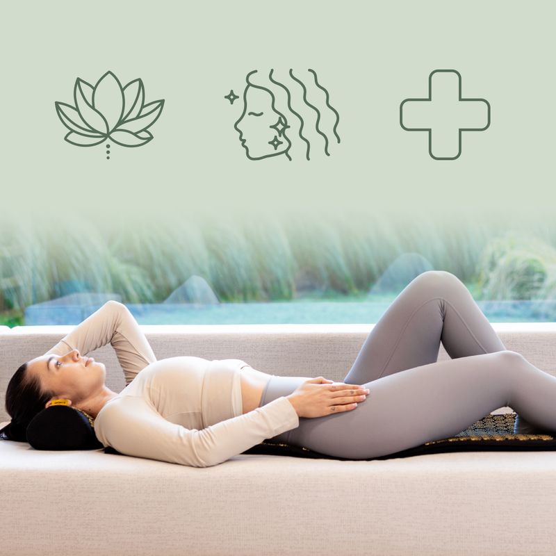 Akupressurmatte XTREXO mit großem Kopfkissen TXO-B4Z005-BK Schwarz 8