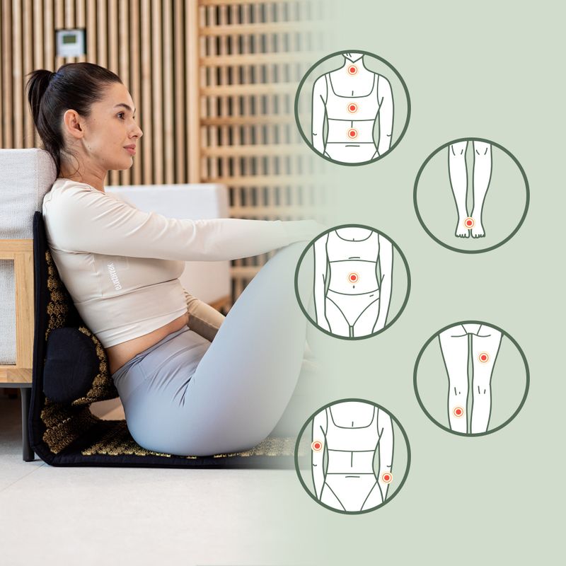 Akupressurmatte XTREXO mit großem Kopfkissen TXO-B4Z005-BK Schwarz 10