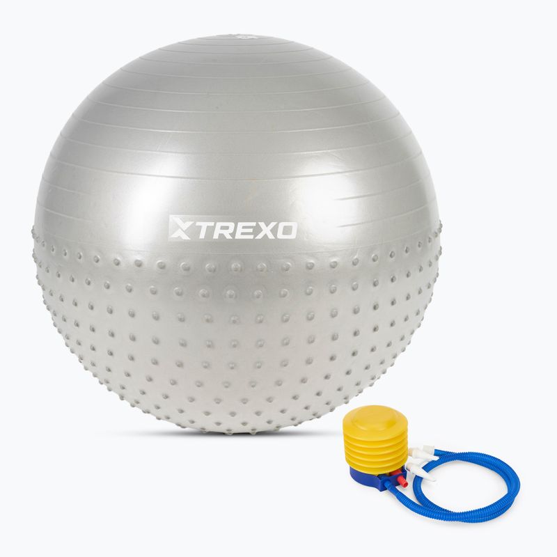 TREXO TXO-B4Z022-GY 75 cm grauer Massage-Gymnastikball    Neu