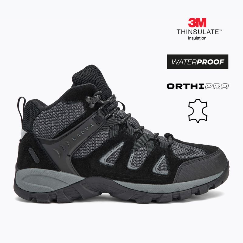 Herren-Trekkingstiefel KADVA Traver Mid WaterProof schwarz 2