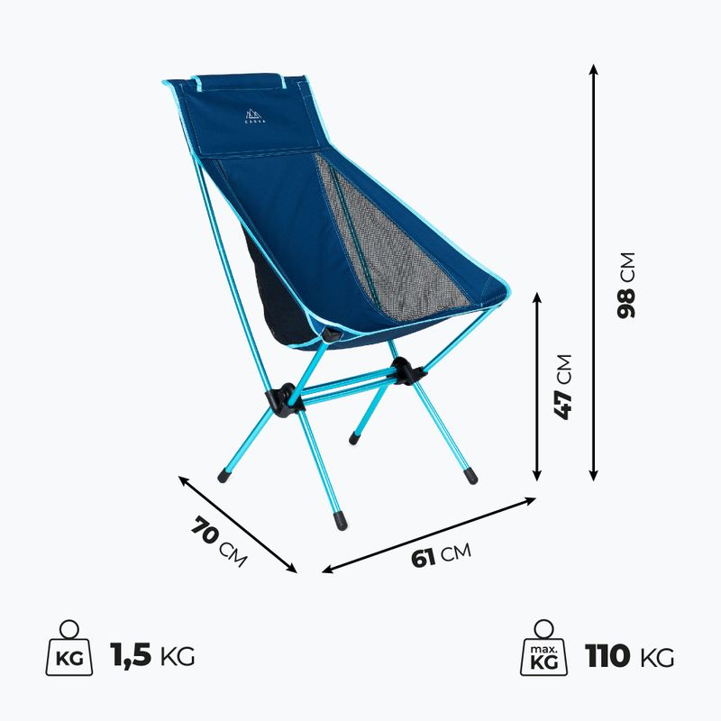 Faltbarer Campingstuhl KADVA Sego Mid ultraleicht blau 2
