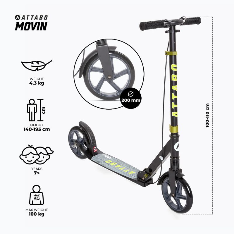 ATTABO Movin Tretroller schwarz 2