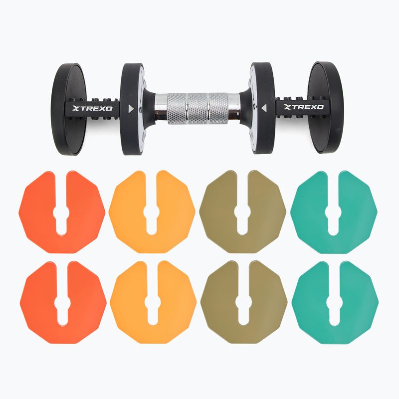 Verstellbare Hantelset TREXO 2 x 10 kg multicolor 6