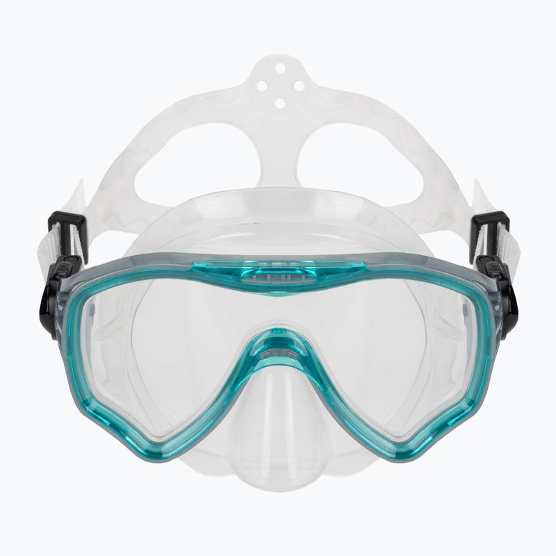 AQUASTIC Jetty Schnorchelset Maske + Schnorchel blau 3