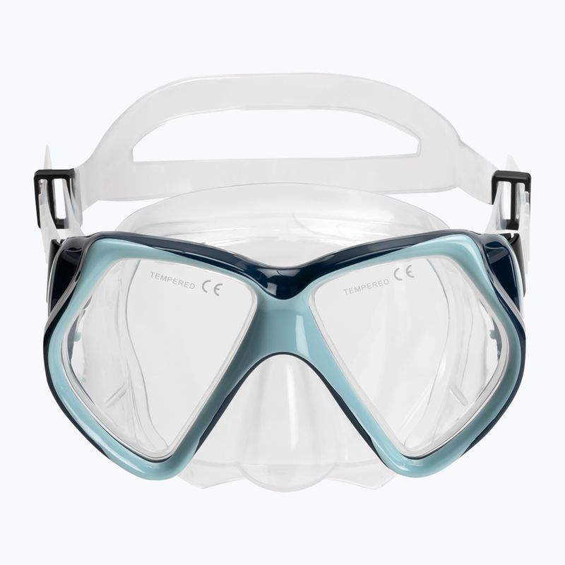 AQUASTIC Shoal Schnorchelset Maske + Schnorchel blau 3