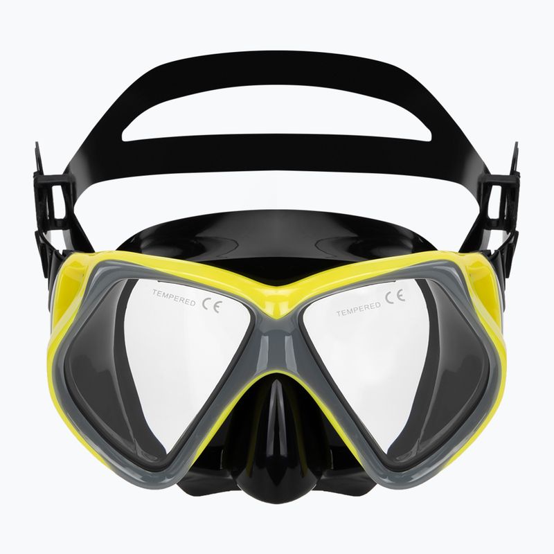 AQUASTIC Shoal Schnorchelset Maske + Schnorchel grau 3