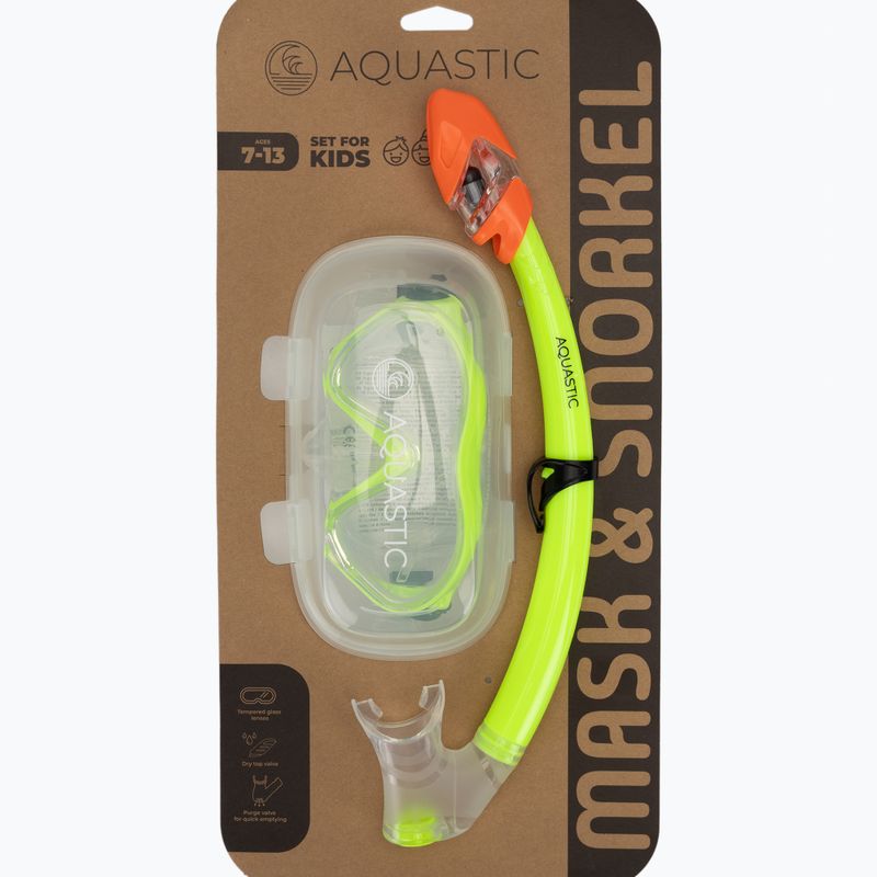 Kinderschnorchelset AQUASTIC Minke Maske + Schnorchel grün 9