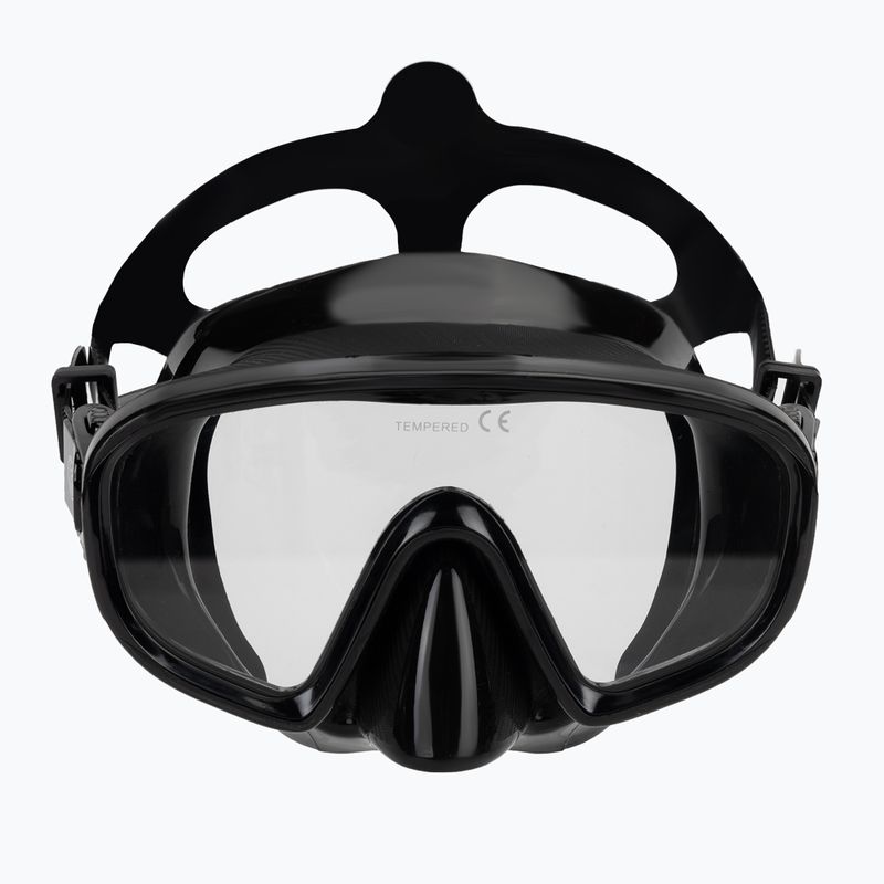 AQUASTIC Cove Schnorchelset Maske + Schnorchel + Flossen schwarz 3