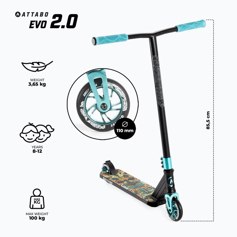 Kinder-Freestyle-Roller ATTABO EVO 2.0 schwarz ATB-ST15 2
