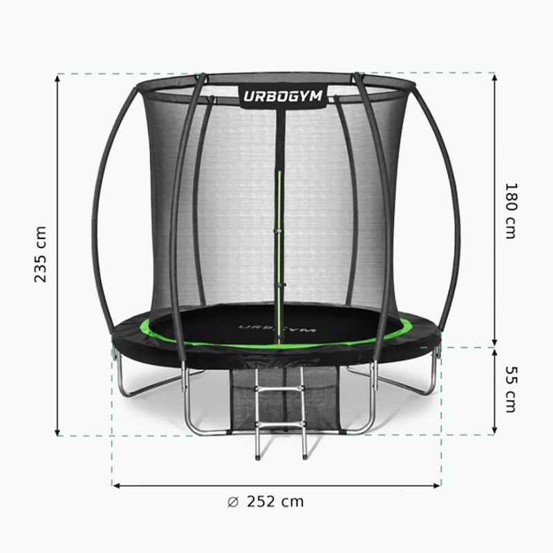 Urbogym Infinity 252 cm schwarz 8FT Gartentrampolin 11