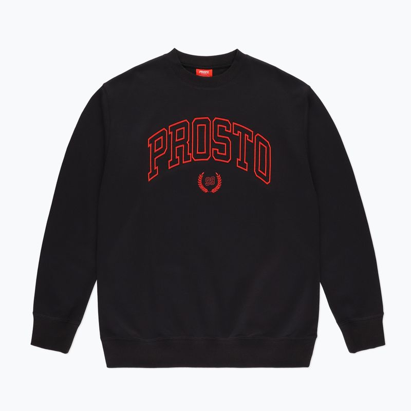 Herren PROSTO Crewneck Varsity Sweatshirt schwarz 4