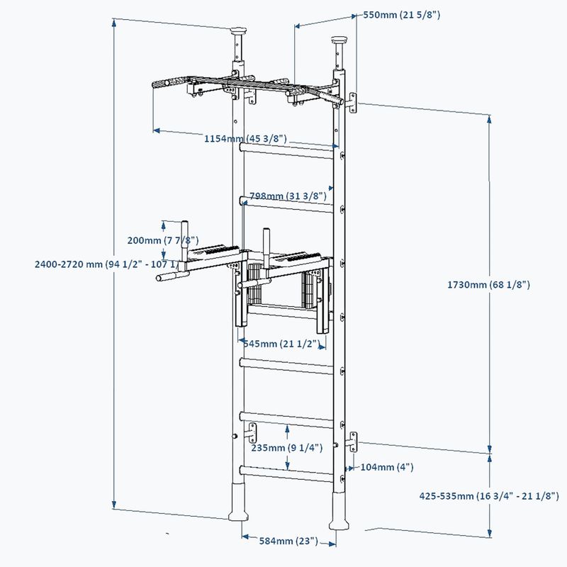 BenchK Gymnastikleiter weiß BK-521W+DB1W 3