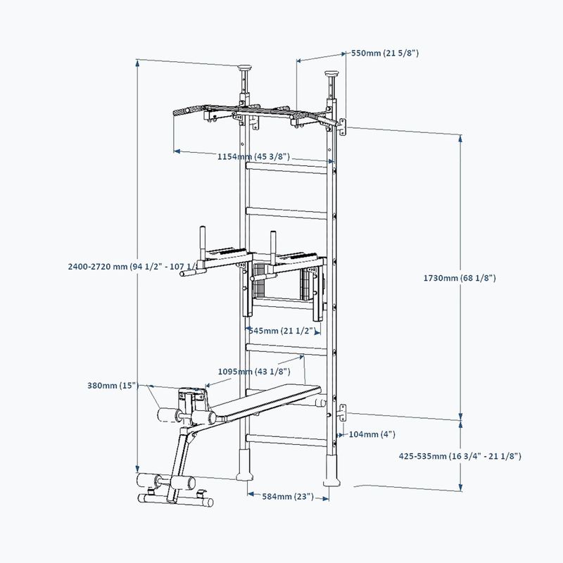 Gymnastikleiter Turnleiter BenchK 523W white matte/oak 4