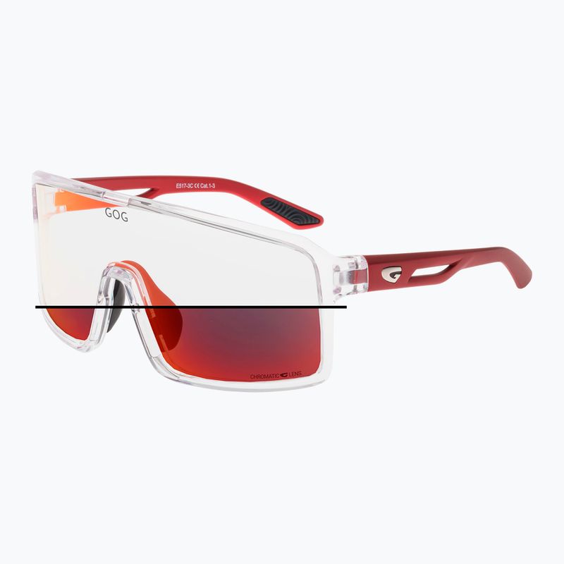 GOG Ragnarok Sonnenbrille kristallklar/matt metallicrot/reflexrot 5