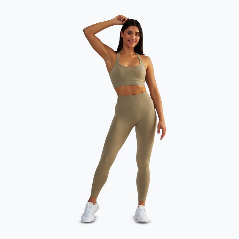 Leggings Training Damen BeShaped Gym Queen taupe 2