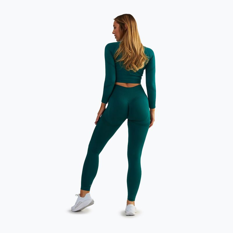 Trainings Top Damen BeShaped Power Up! LS dark green 3