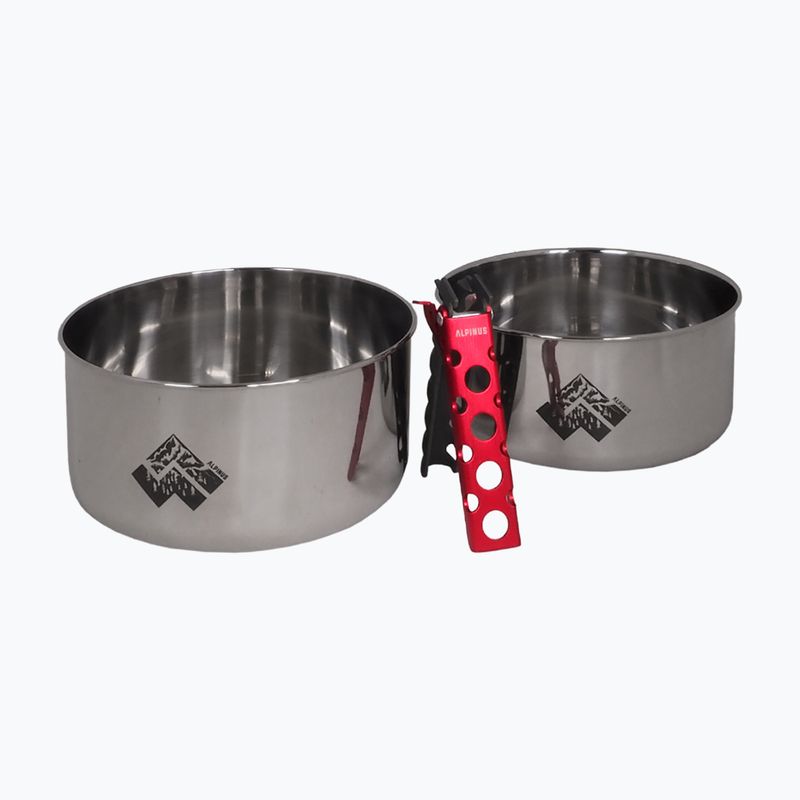 Alpinus Yucatan 2l, 1,5l und 0,6l Stahl-Wanderkochgeschirr-Set 2